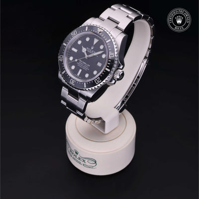 Rolex Certified Pre-owned Sea-Dweller M116600-0003 front on black background