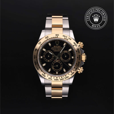 Rolex Certified Pre-owned Daytona M116503-0004 front on black background