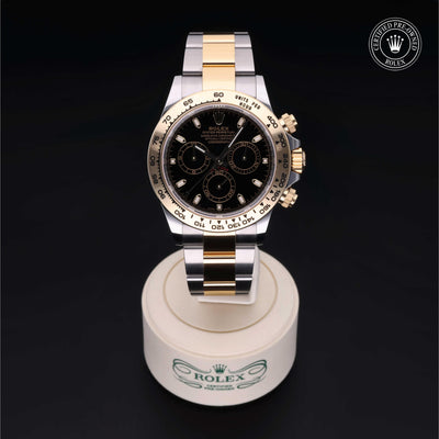 Rolex Certified Pre-owned Daytona M116503-0004 front on black background