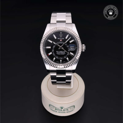 Rolex Certified Pre-owned Sky-Dweller M326934-0005 front on black background