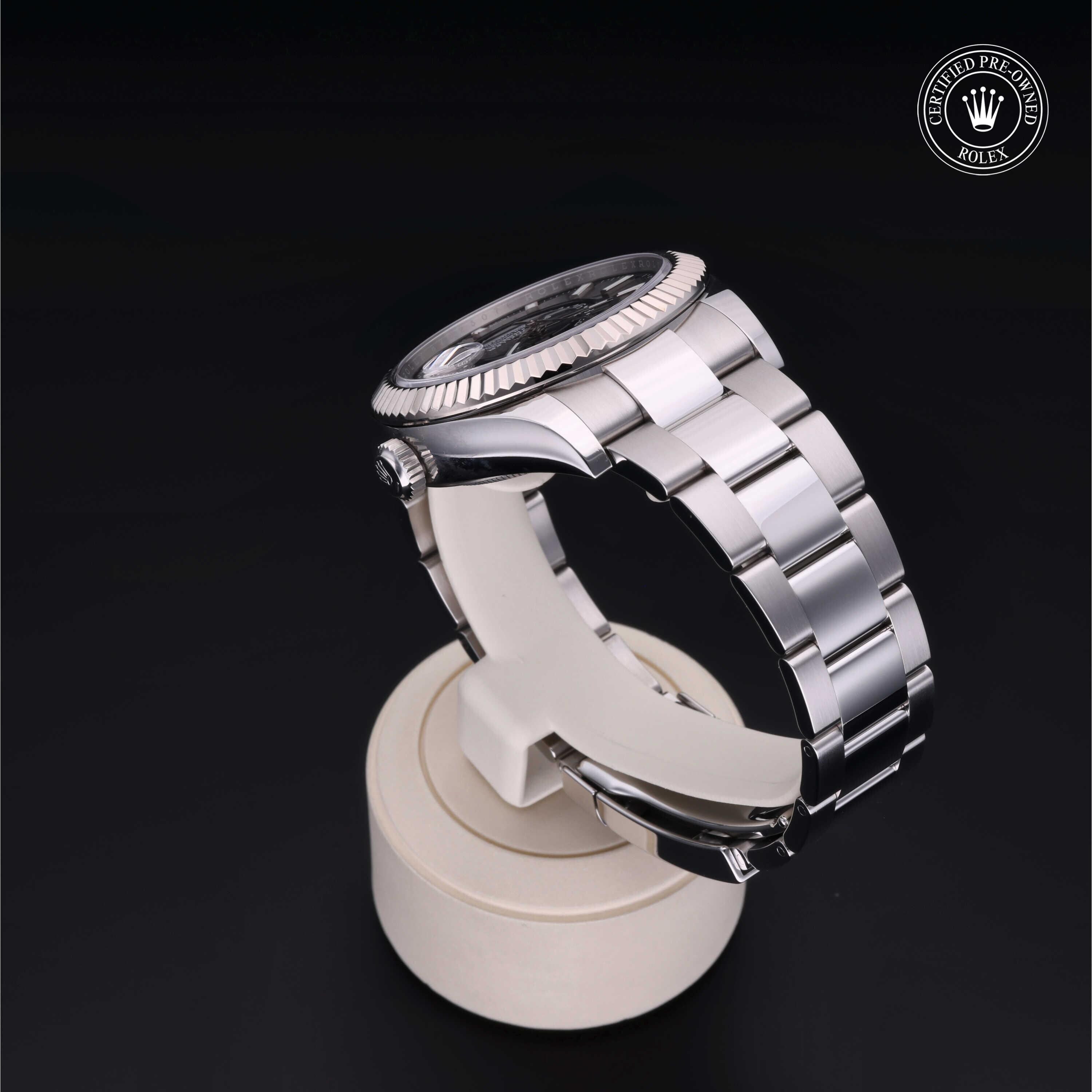 Rolex Certified Pre-owned Sky-Dweller M326934-0005 front on black background