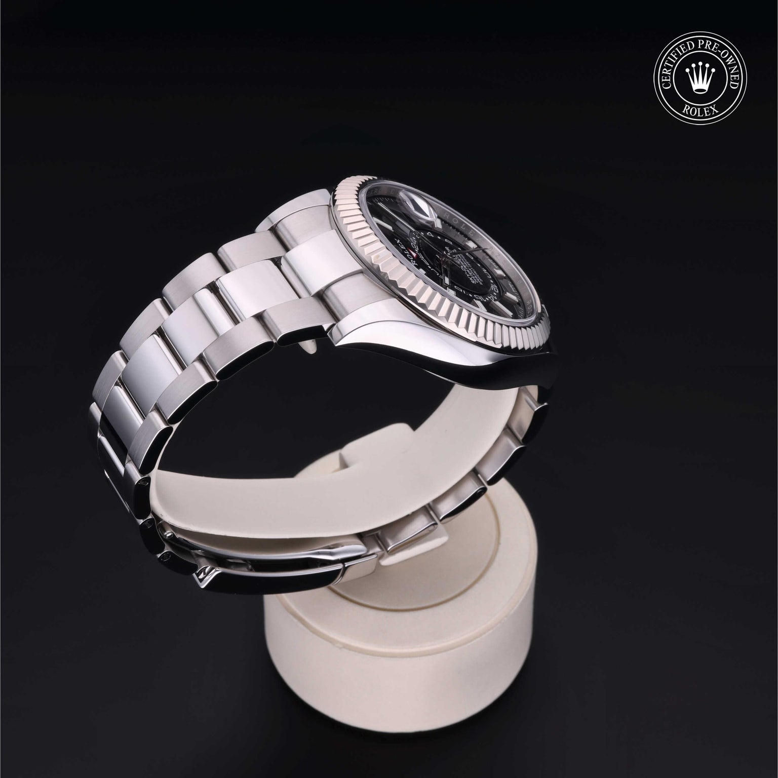 Rolex Certified Pre-owned Sky-Dweller M326934-0005 front on black background