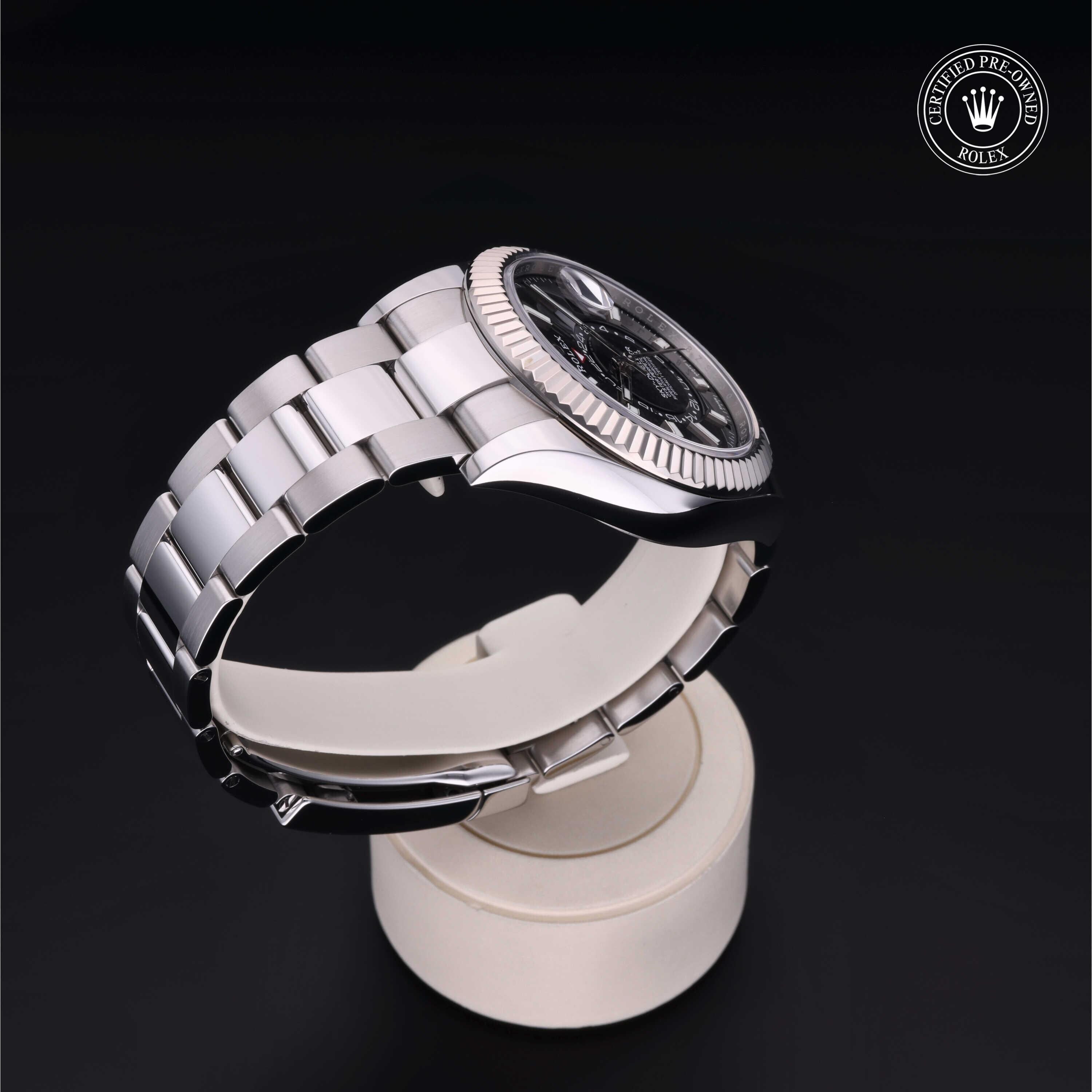 Rolex Certified Pre-owned Sky-Dweller M326934-0005 front on black background