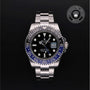 Rolex Certified Pre-owned GMT M116710BLNR-0002 front on black background