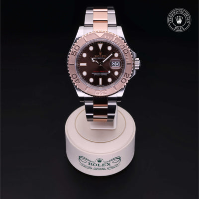 Rolex Certified Pre-owned Yacht-Master M116621-0001 front on black background