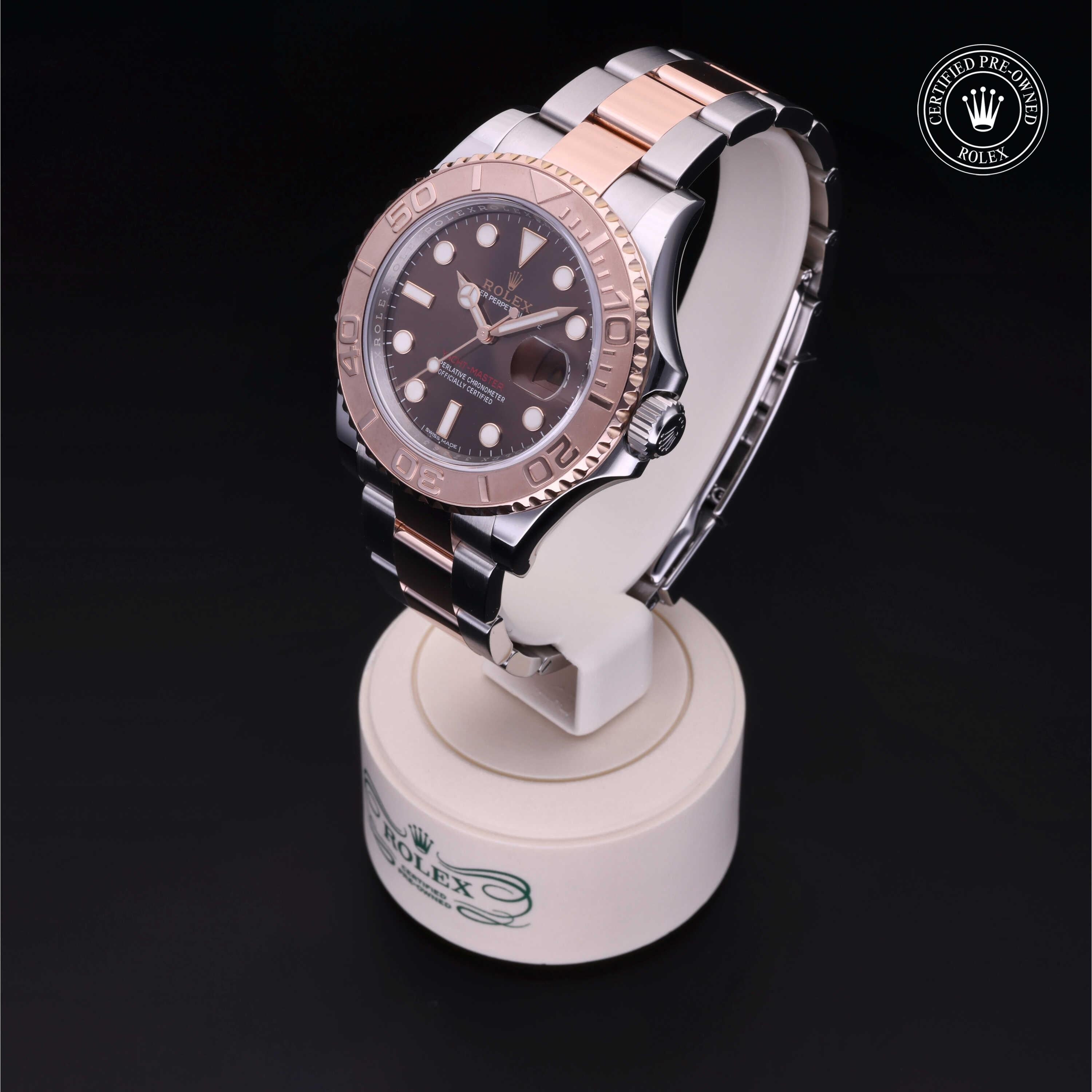 Rolex Certified Pre-owned Yacht-Master M116621-0001 front on black background