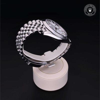 Rolex Certified Pre-owned Datejust M126300-0006 front on black background