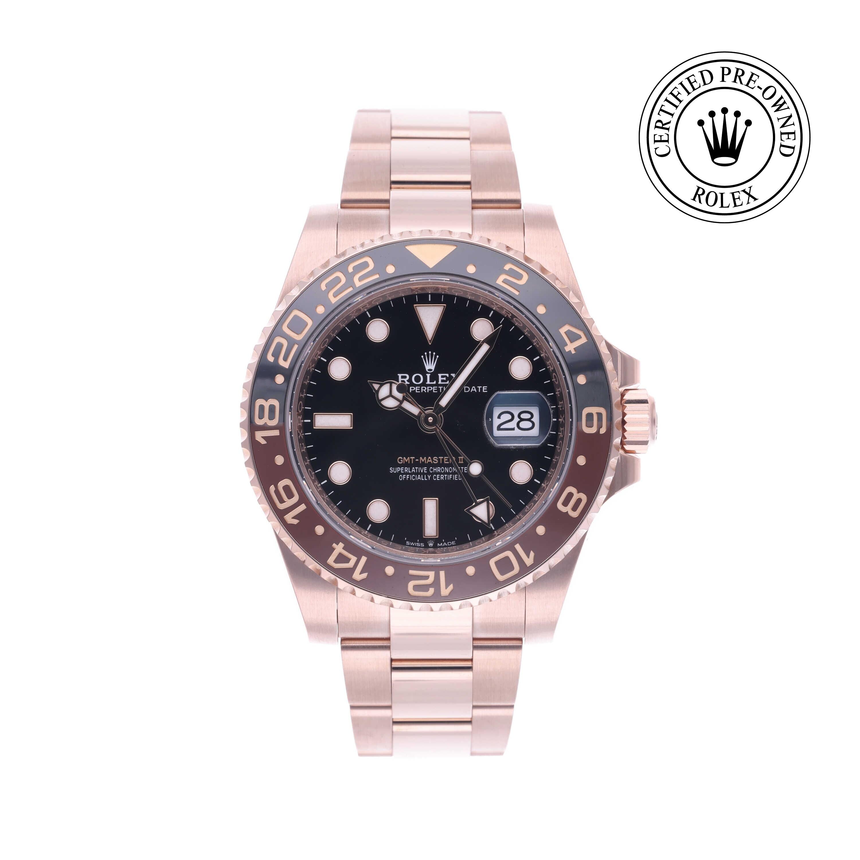 Rolex Certified Pre-owned GMT M126715CHNR-0001 front on white background