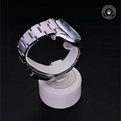 Rolex Certified Pre-owned Oyster Perpetual M126000-0006 front on black background