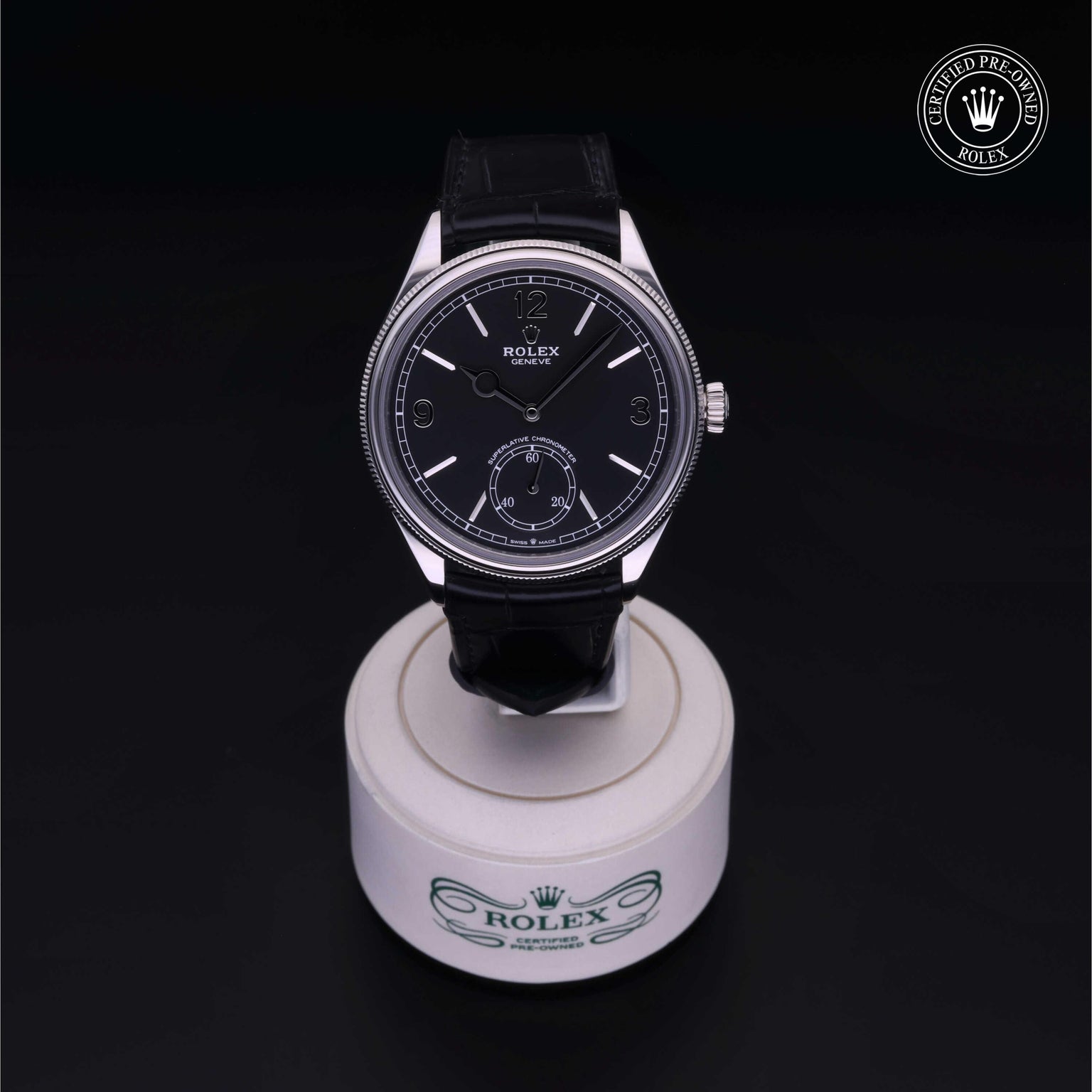 Rolex Certified Pre-owned Perpetual 1908 M52509-0002 front on black background