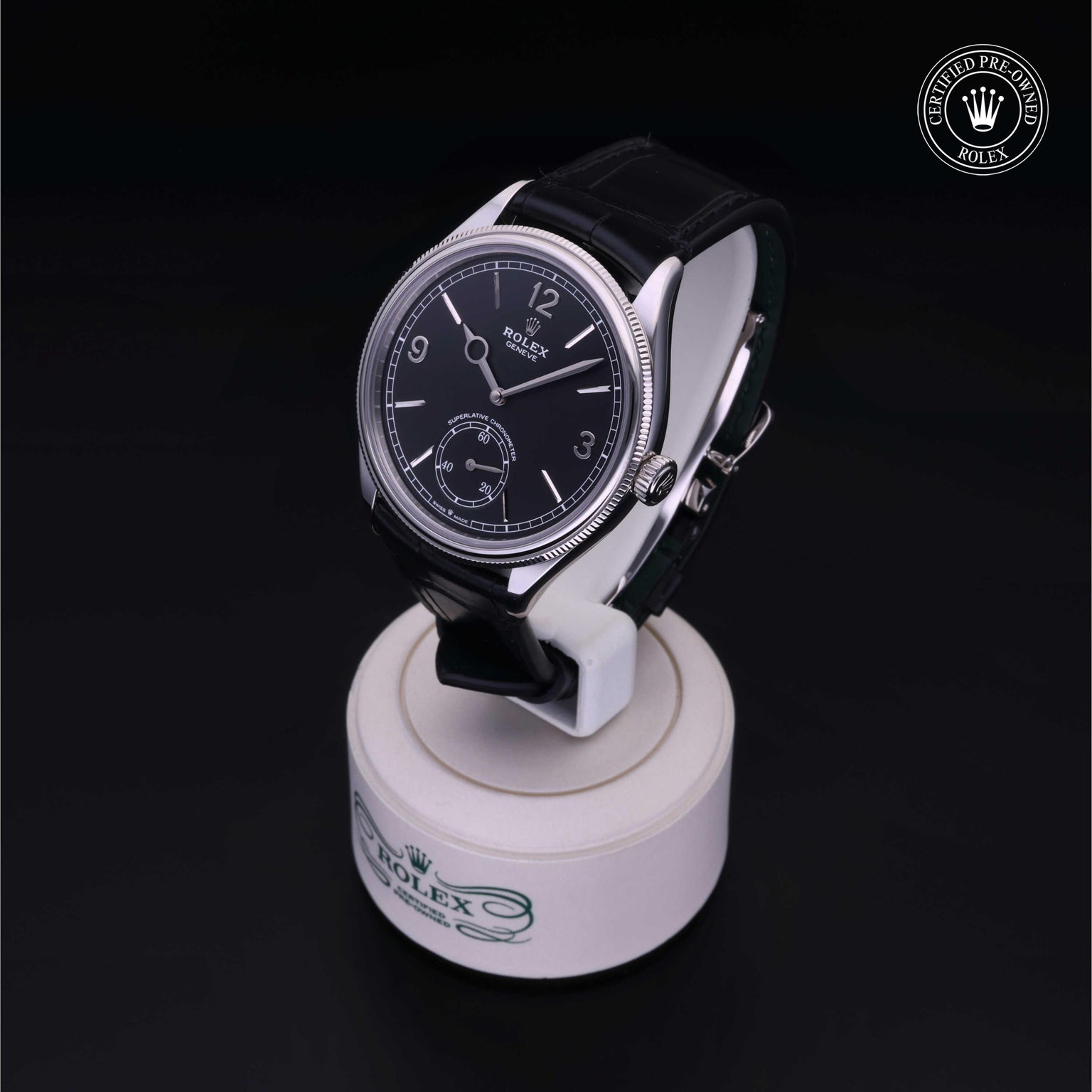 Rolex Certified Pre-owned Perpetual 1908 M52509-0002 front on black background