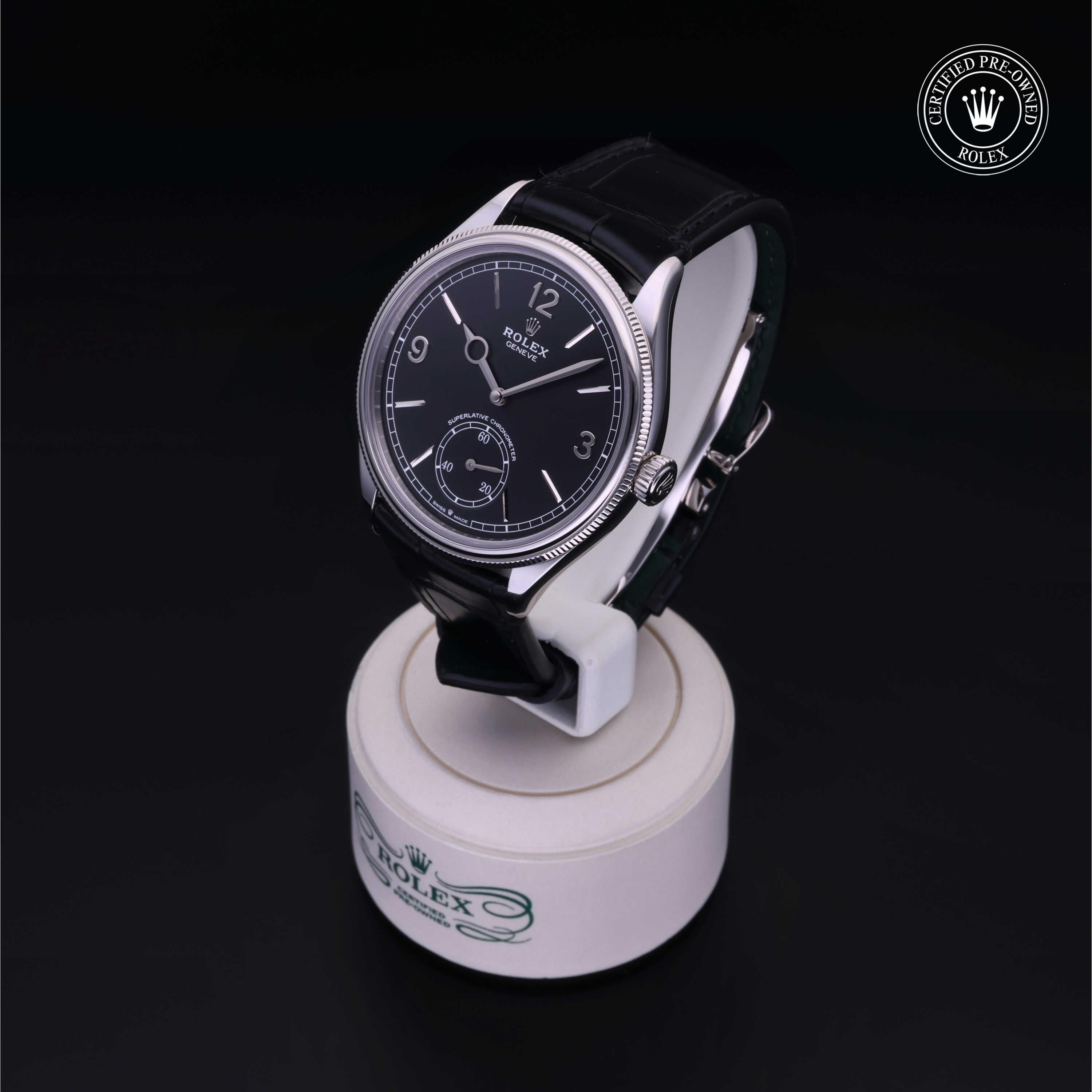 Rolex Certified Pre-owned Perpetual 1908 M52509-0002 front on black background