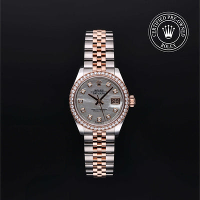 Rolex Certified Pre-owned Lady Datejust M279381RBR-0013 front on black background