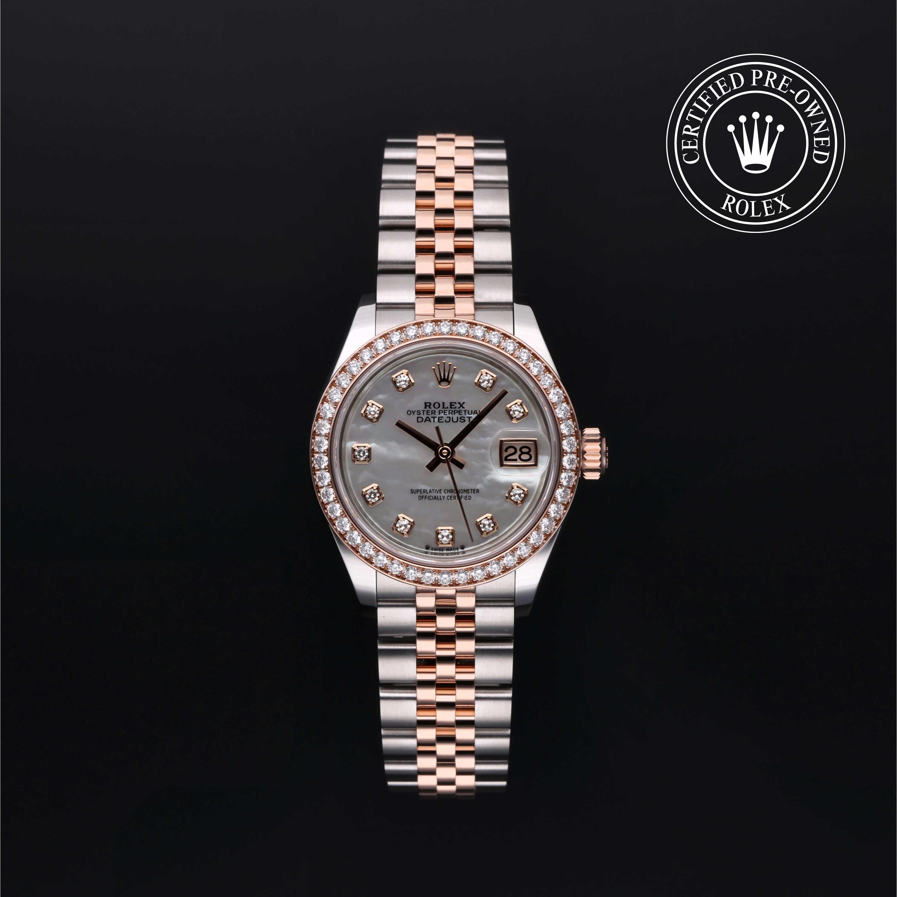 Rolex Certified Pre-owned Lady Datejust M279381RBR-0013 front on black background