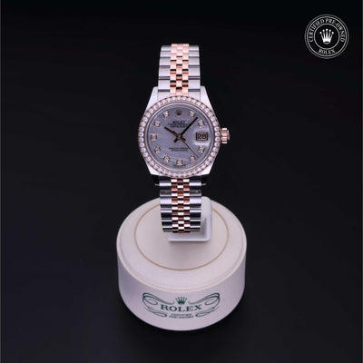 Rolex Certified Pre-owned Lady Datejust M279381RBR-0013 front on black background