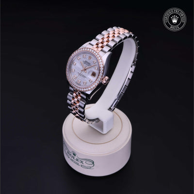 Rolex Certified Pre-owned Lady Datejust M279381RBR-0013 front on black background