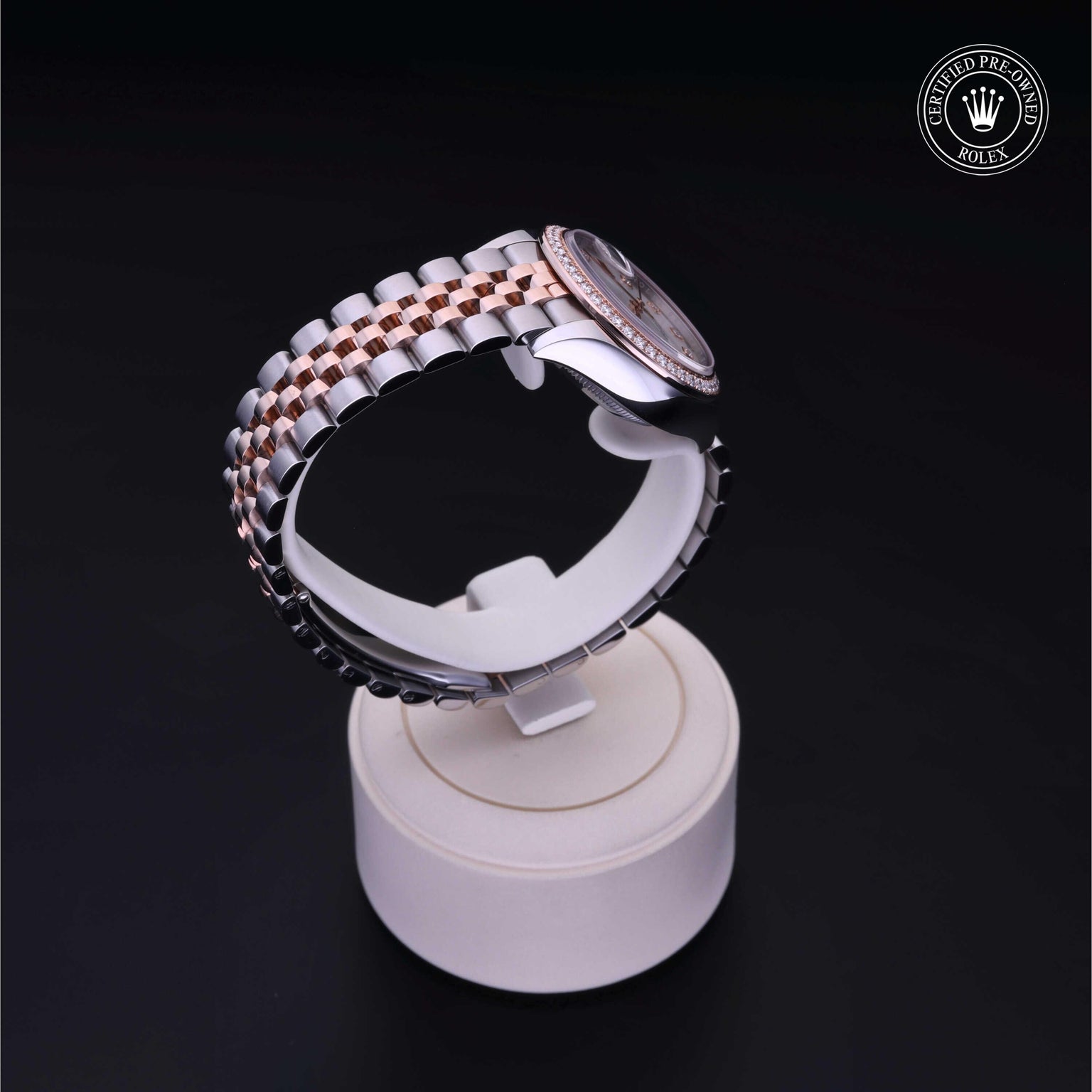 Rolex Certified Pre-owned Lady Datejust M279381RBR-0013 front on black background