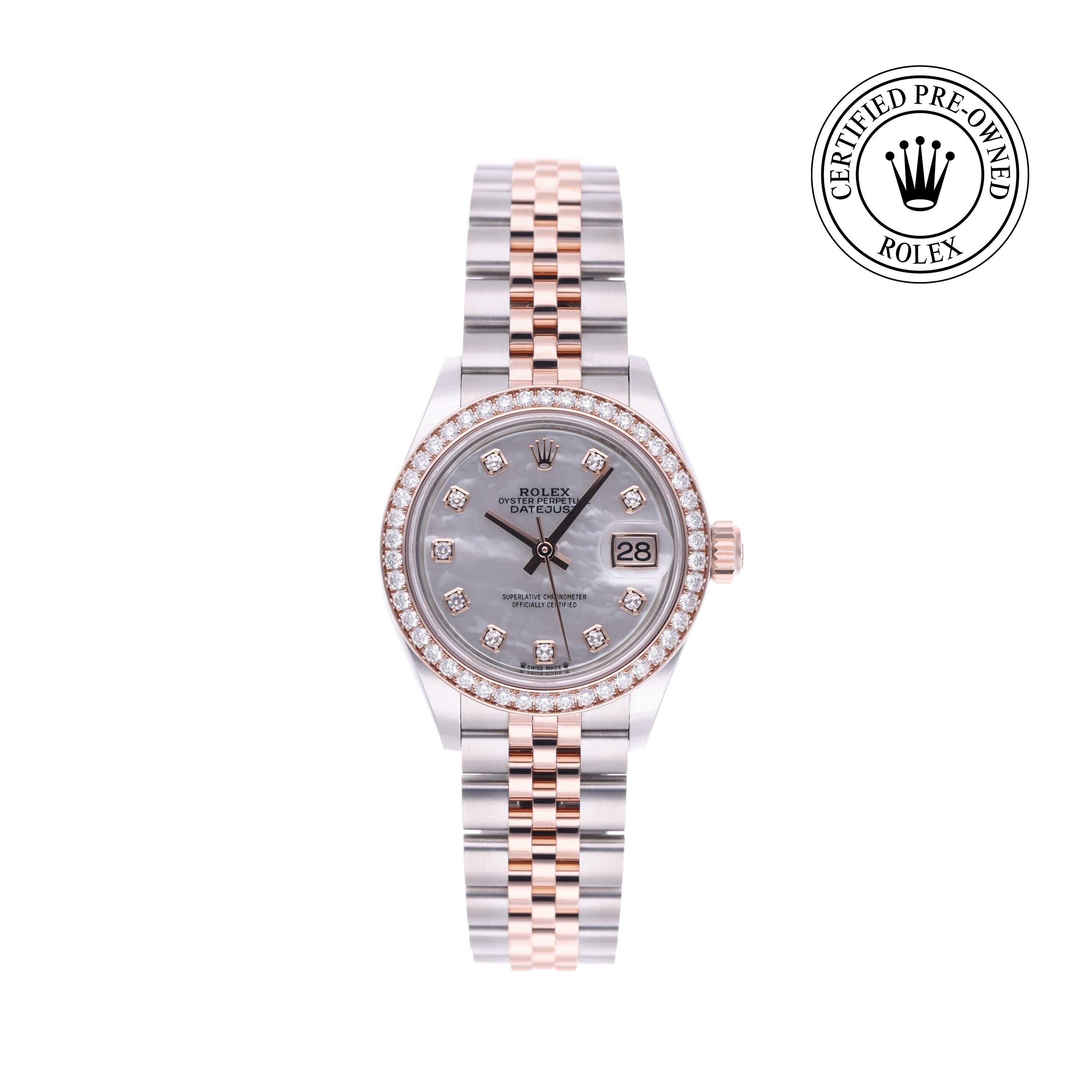 Rolex Certified Pre-owned Lady Datejust M279381RBR-0013 front on white background