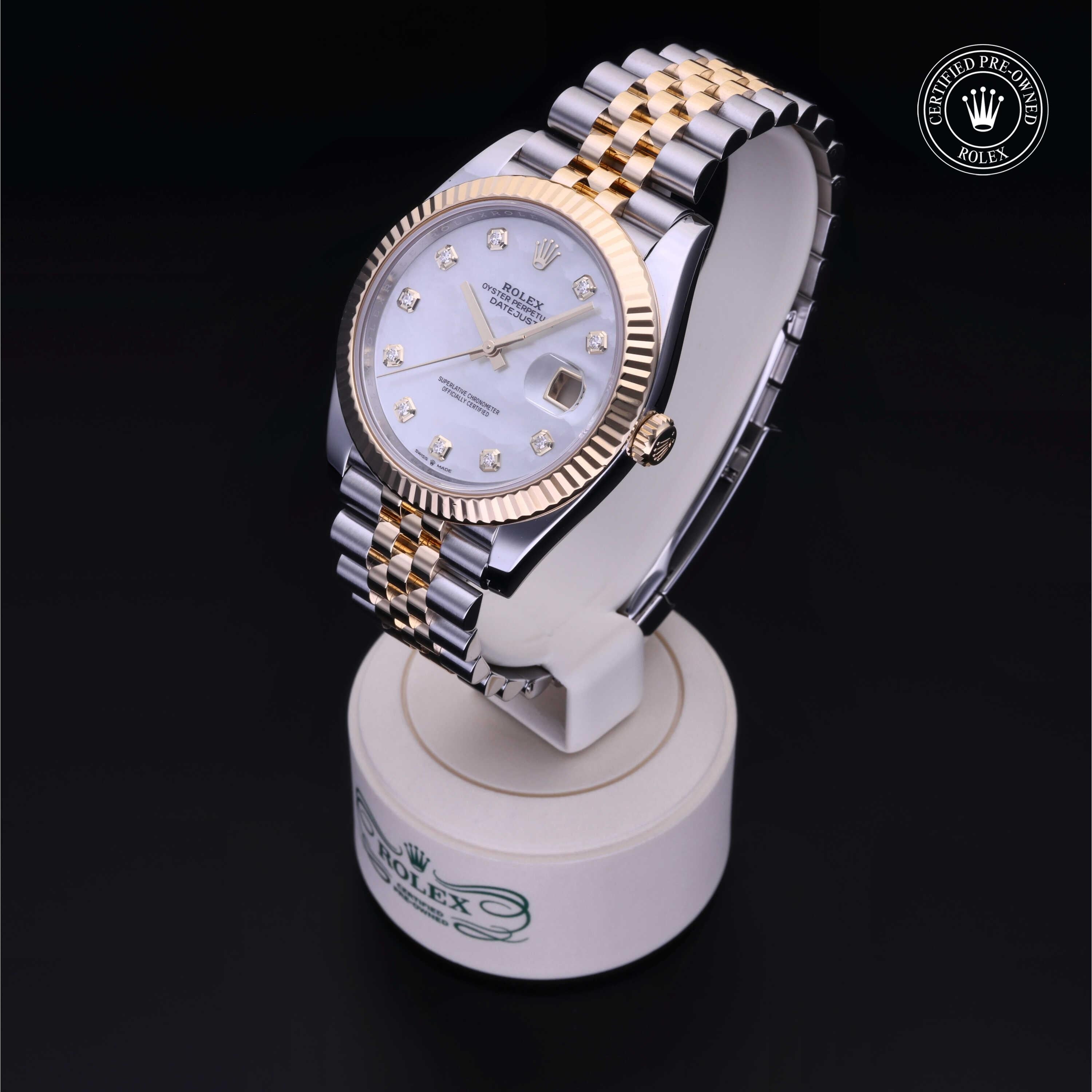 Rolex Certified Pre-owned Datejust M126333-0018 front on black background
