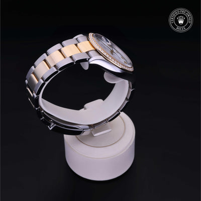 Rolex Certified Pre-owned Datejust M126283RBR-0016 front on black background