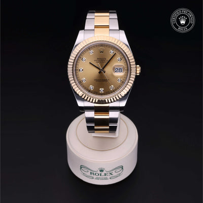 Rolex Certified Pre-owned Datejust M116333-0007 front on black background