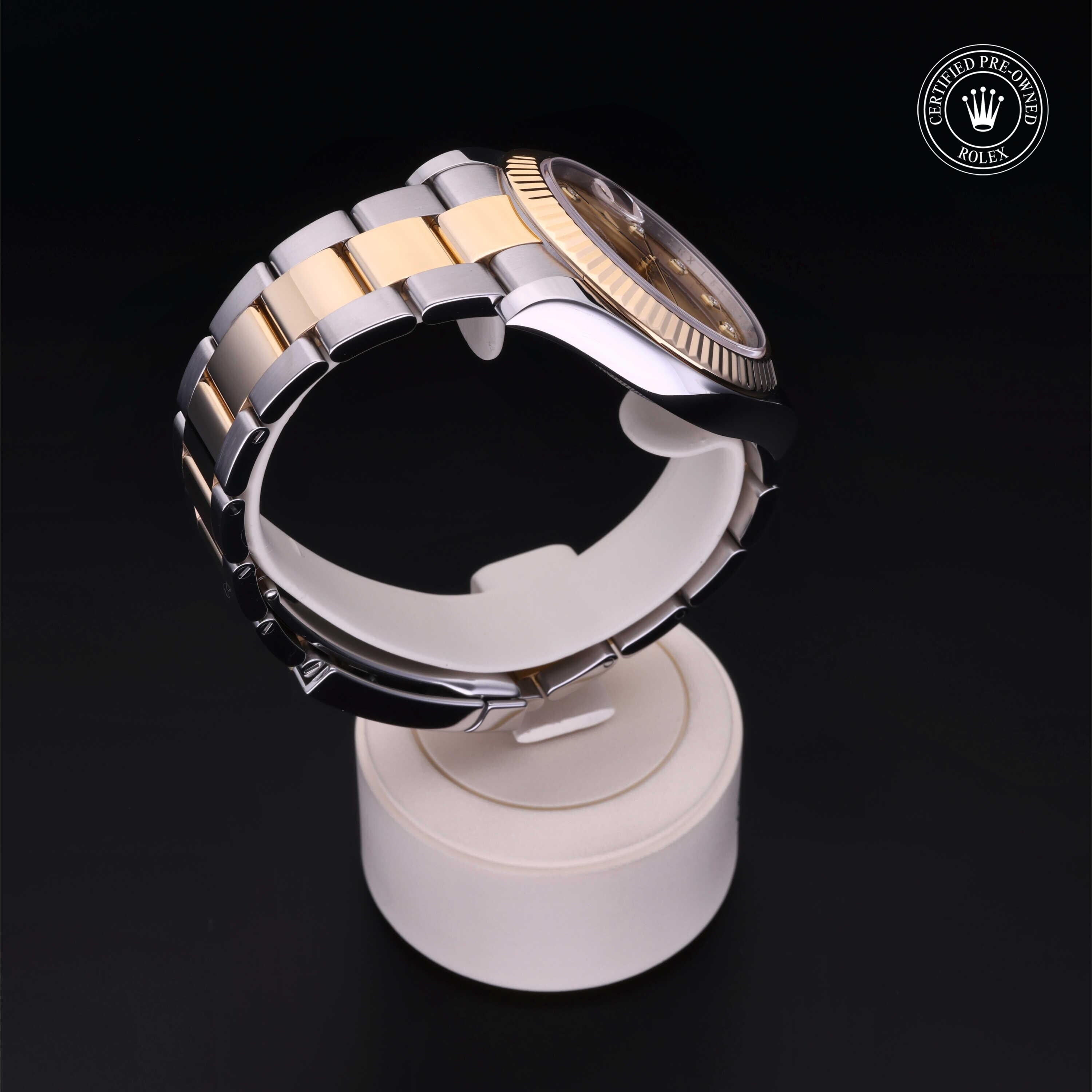 Rolex Certified Pre-owned Datejust M116333-0007 front on black background