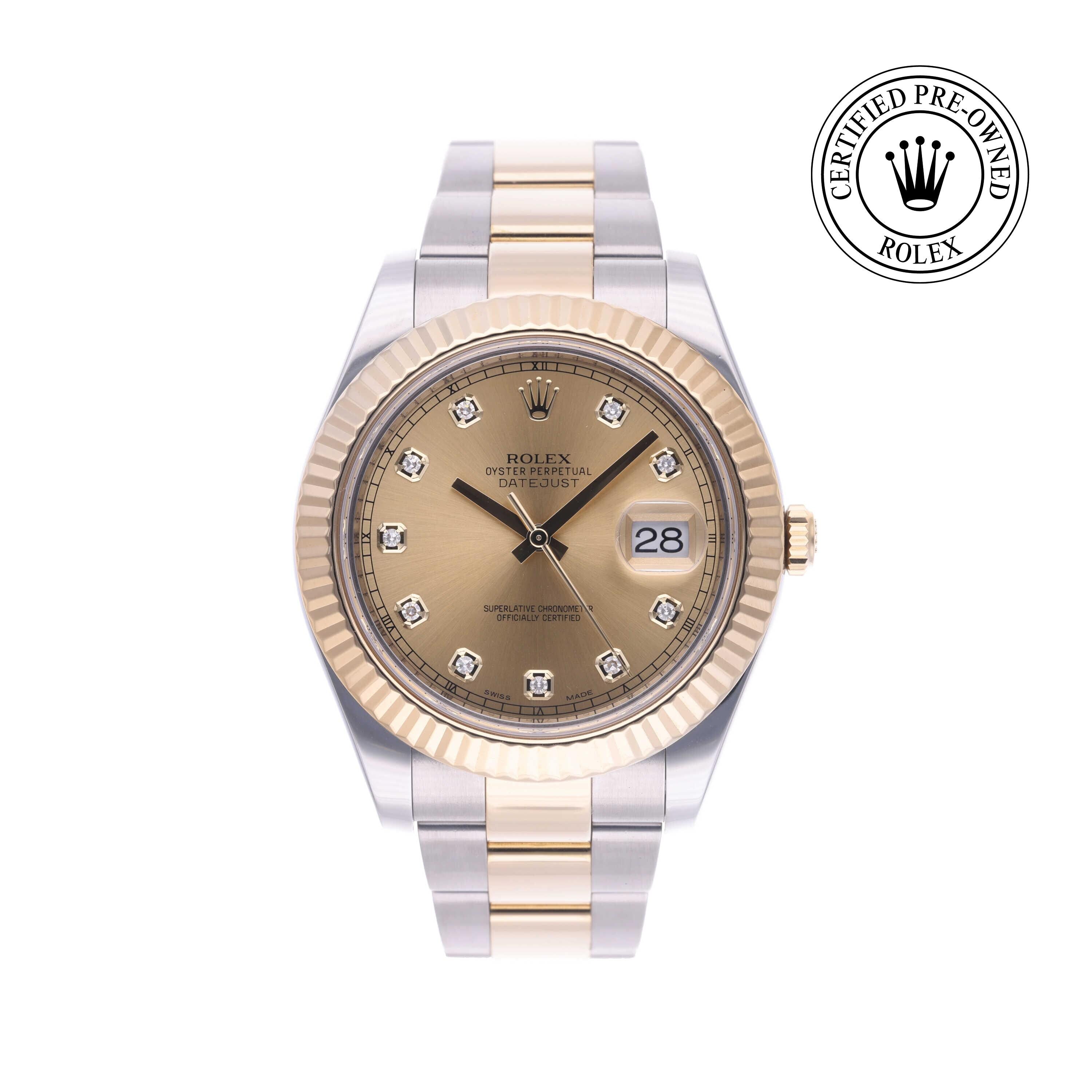 Rolex Certified Pre-owned Datejust M116333-0007 front on white background
