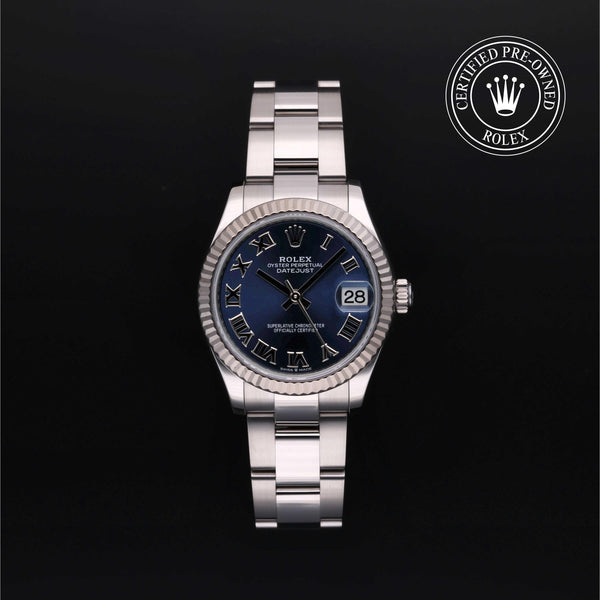 Rolex Certified Pre-owned Lady Datejust M278274-0033 front on black background