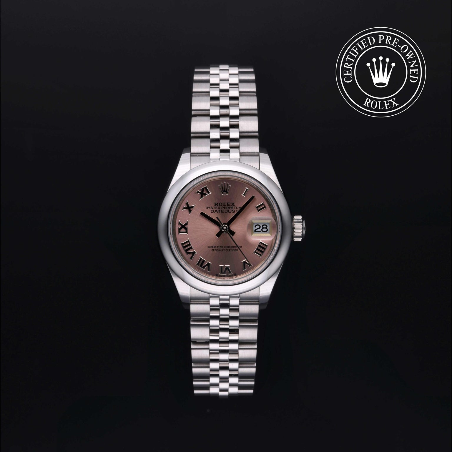 Rolex Certified Pre-owned Lady Datejust M279160-0013 front on black background