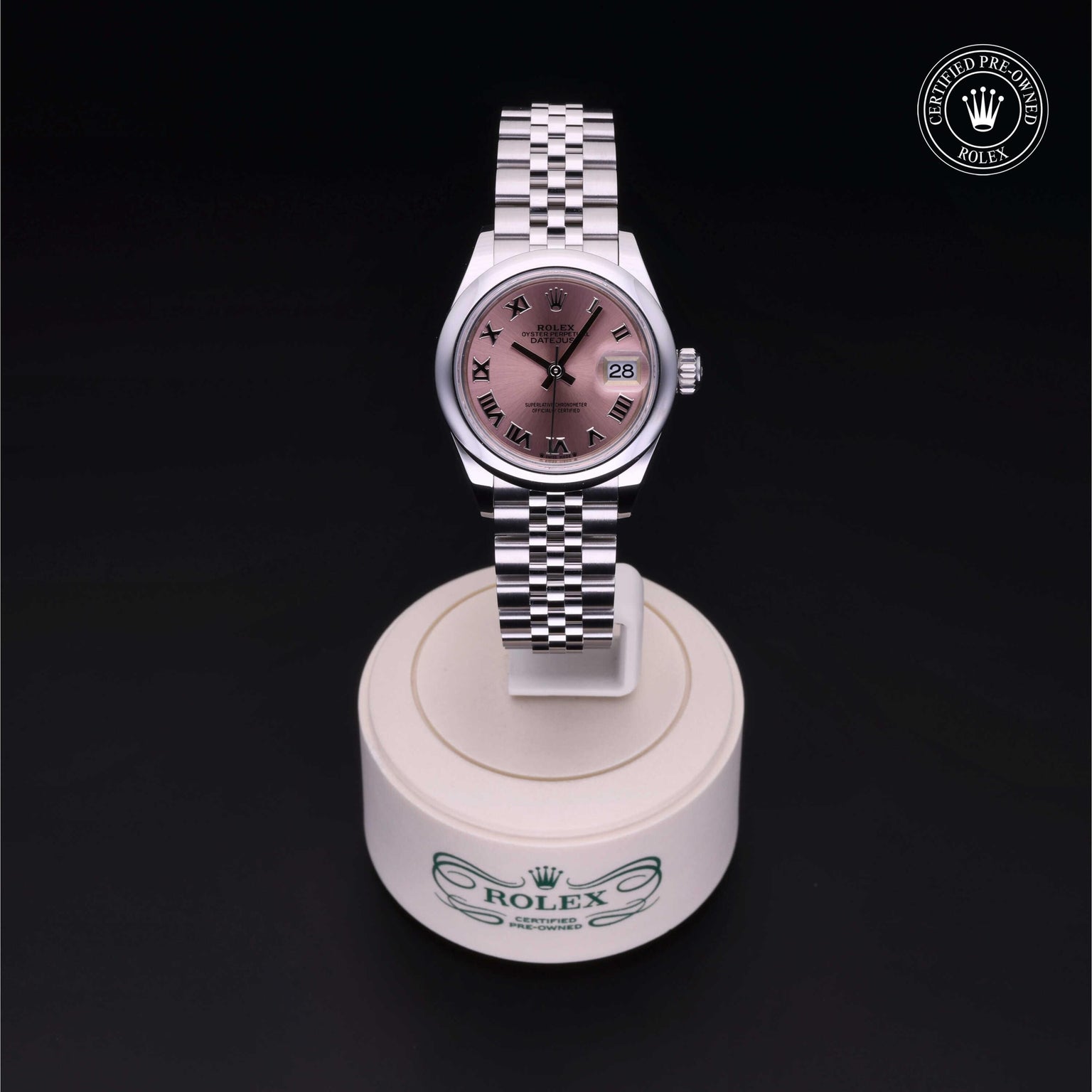 Rolex Certified Pre-owned Lady Datejust M279160-0013 front on black background