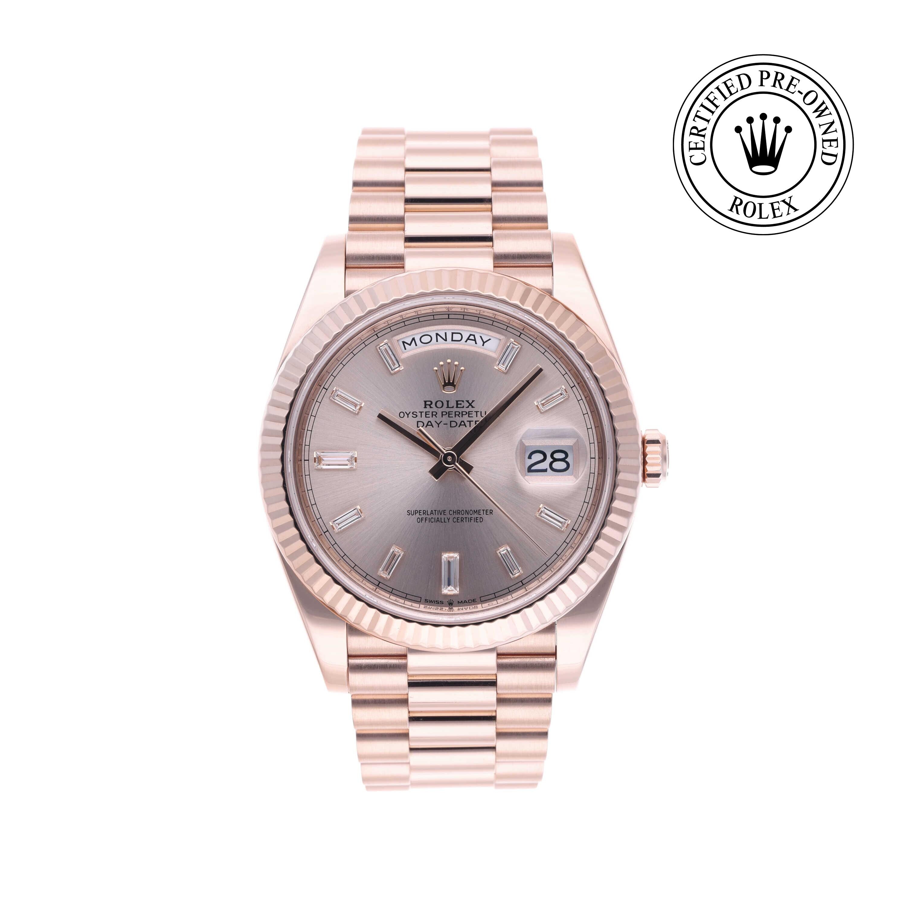 Rolex Certified Pre-owned Day-date M228235-0004 front on white background