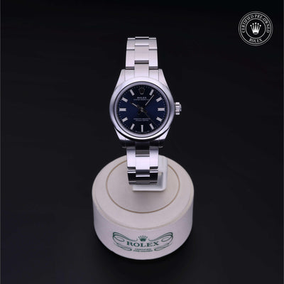 Rolex Certified Pre-owned Oyster Perpetual M276200-0003 front on black background
