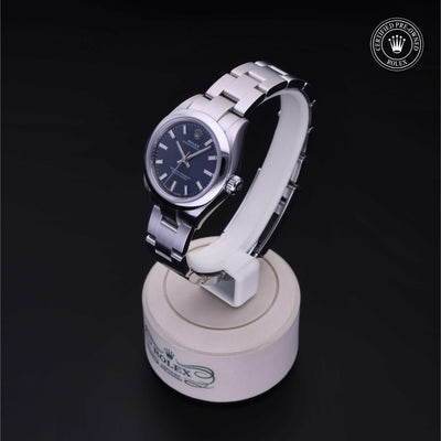 Rolex Certified Pre-owned Oyster Perpetual M276200-0003 front on black background