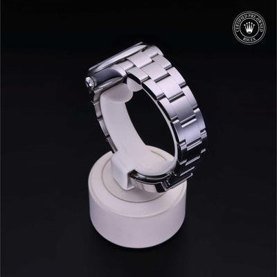 Rolex Certified Pre-owned Oyster Perpetual M124200-0003 front on black background