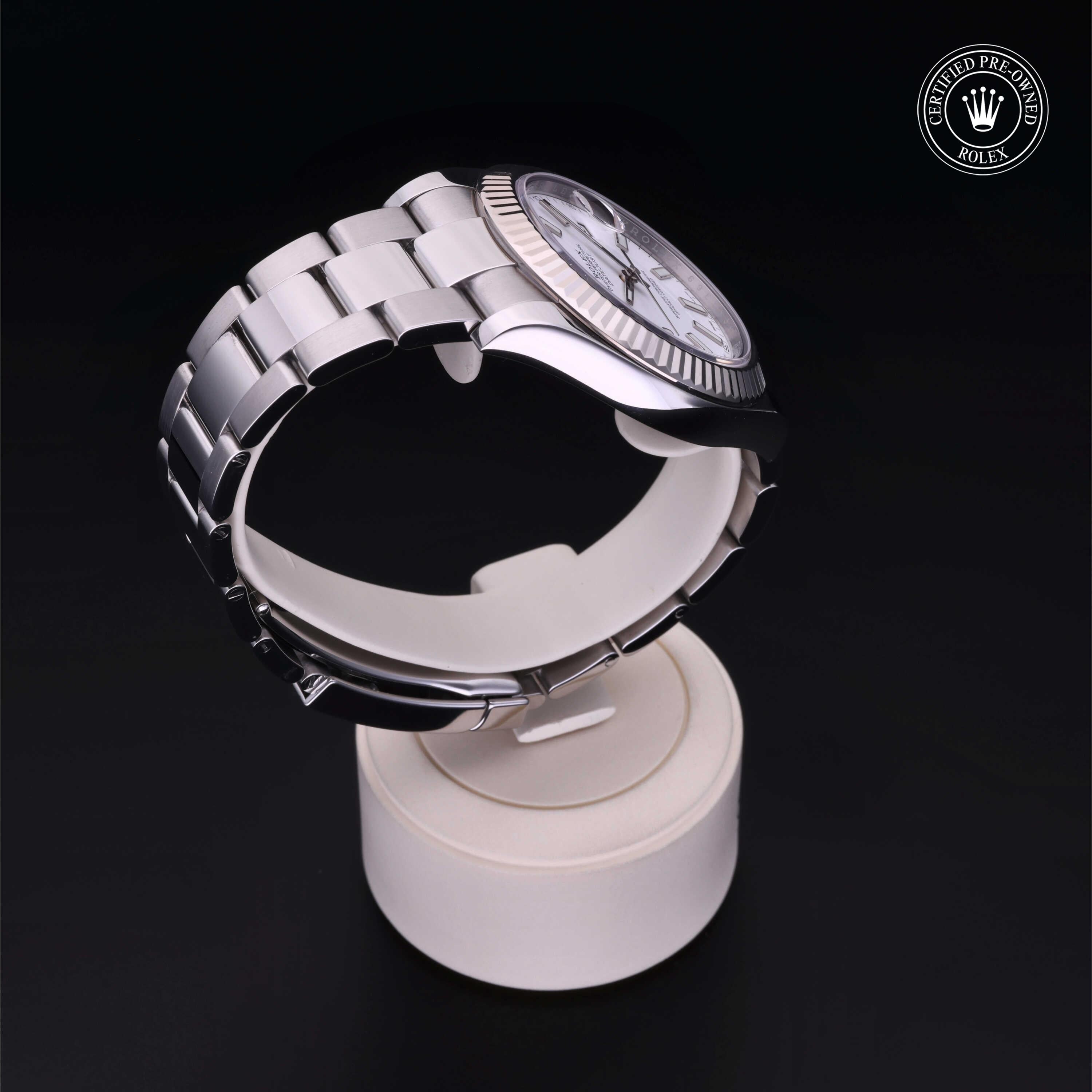 Rolex Certified Pre-owned Datejust M116334-0006 front on black background
