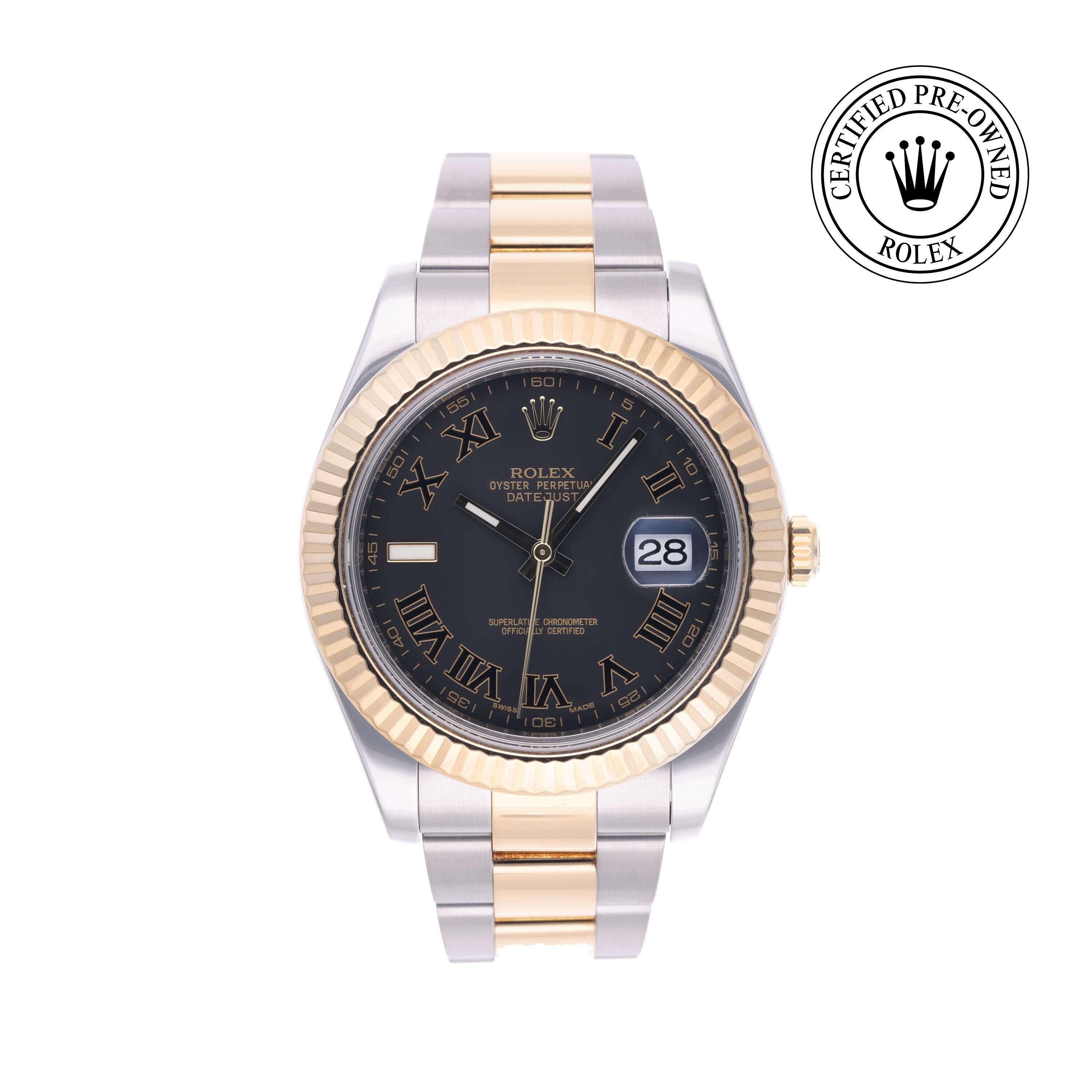 Rolex Certified Pre-owned Datejust M116333-0002 front on white background