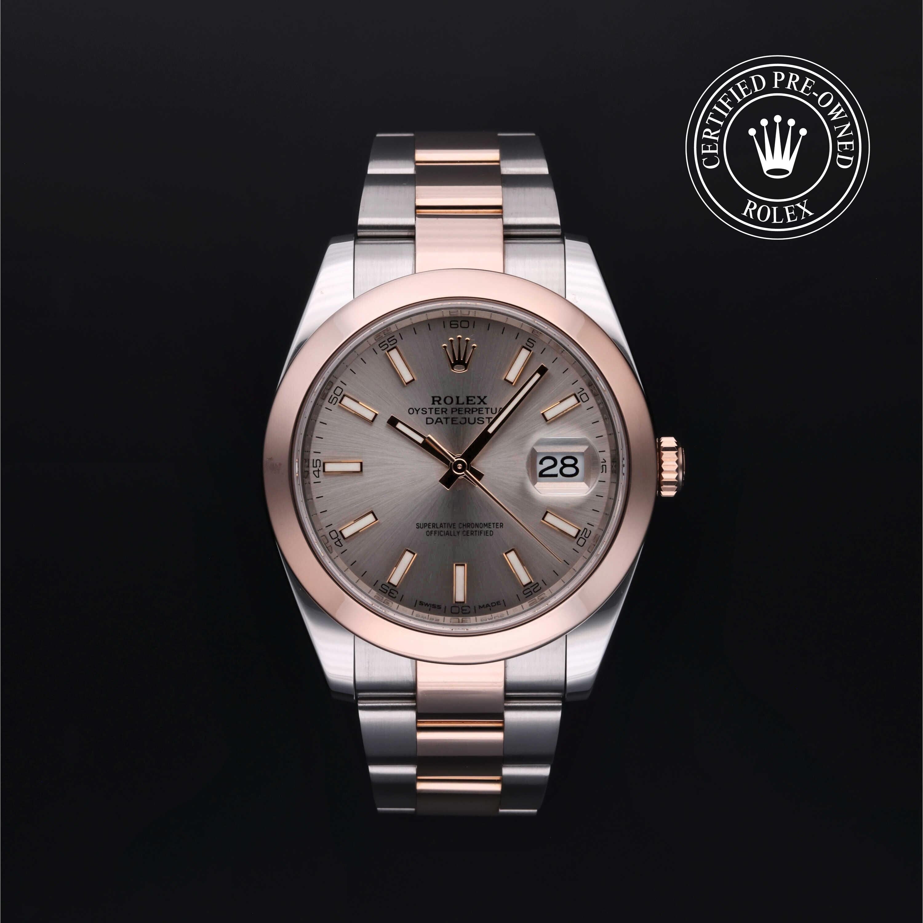Rolex Certified Pre-owned Datejust M126301-0009 front on black background