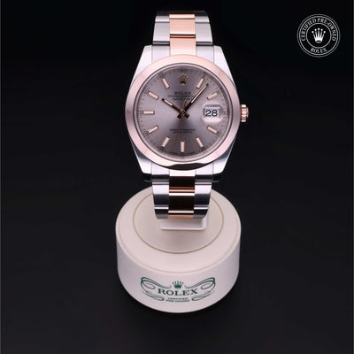 Rolex Certified Pre-owned Datejust M126301-0009 front on black background