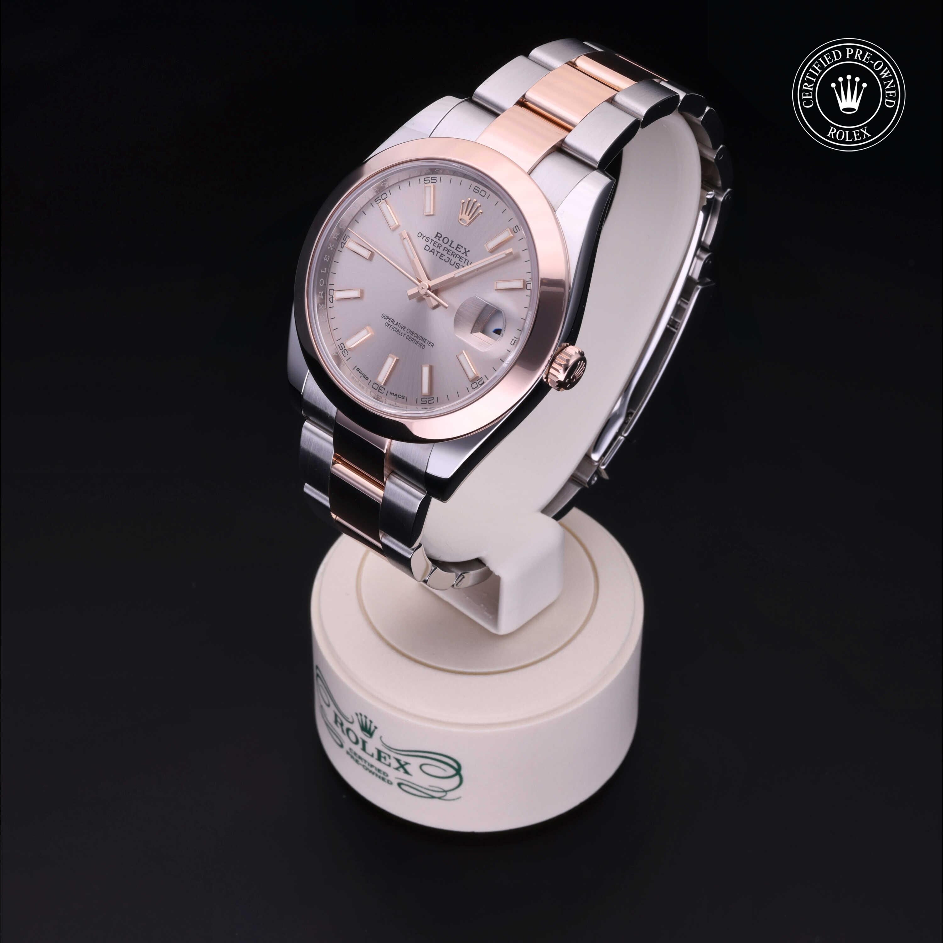 Rolex Certified Pre-owned Datejust M126301-0009 front on black background