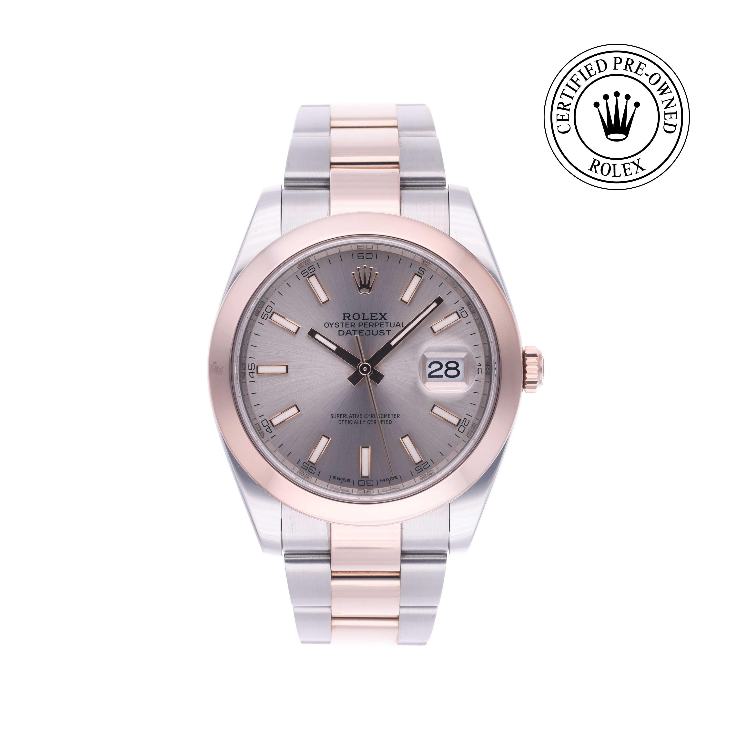 Rolex Certified Pre-owned Datejust M126301-0009 front on white background