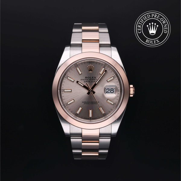 Rolex Certified Pre-owned Datejust M126301-0002 front on black background