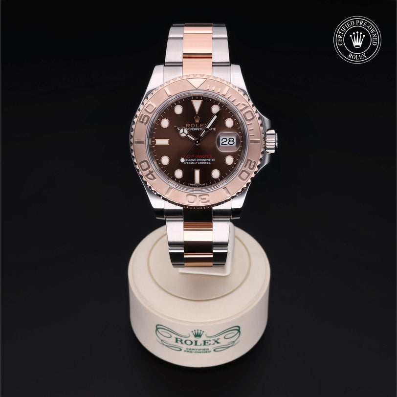 Rolex Certified Pre-owned Yacht-Master M116621-0001 front on black background