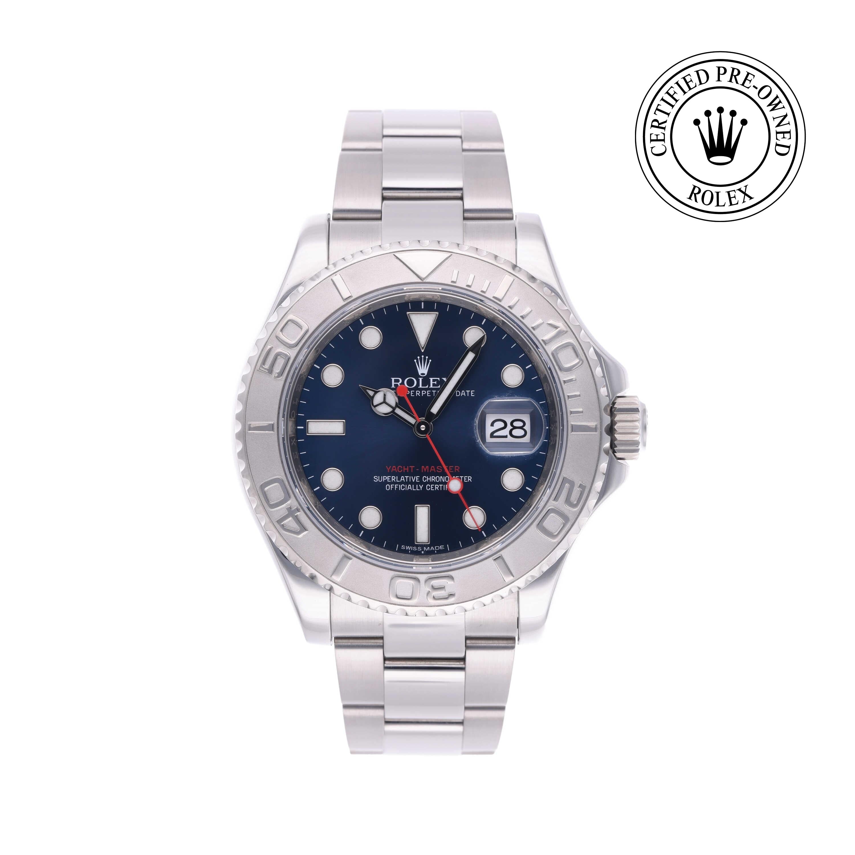 Rolex Certified Pre-owned Yacht-Master M116622-0001 front on white background