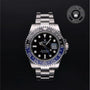 Rolex Certified Pre-owned GMT M116710BLNR-0002 front on black background