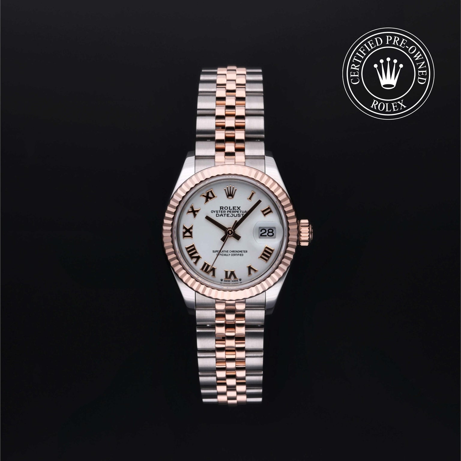 Rolex Certified Pre-owned Lady Datejust M279171-0021 front on black background