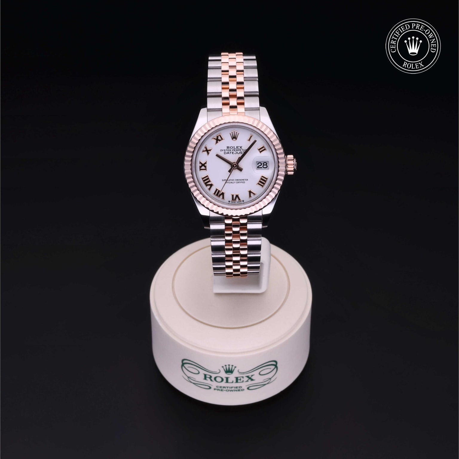 Rolex Certified Pre-owned Lady Datejust M279171-0021 front on black background