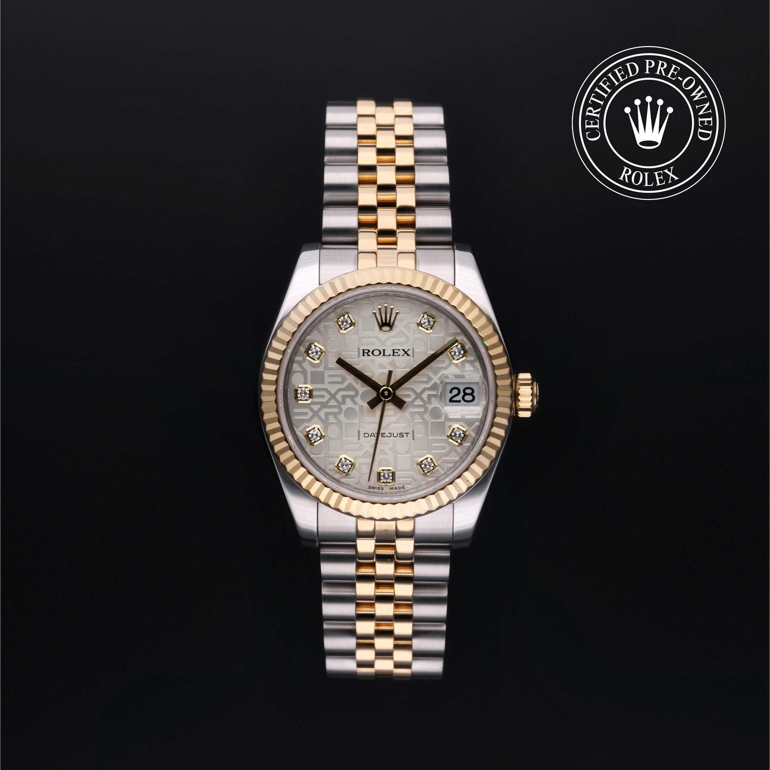 Rolex Certified Pre-owned Lady Datejust M178273-0006 front on black background