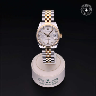 Rolex Certified Pre-owned Lady Datejust M178273-0006 front on black background