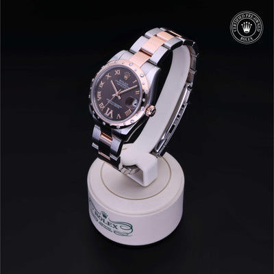 Rolex Certified Pre-owned Lady Datejust M178341-0010 front on black background