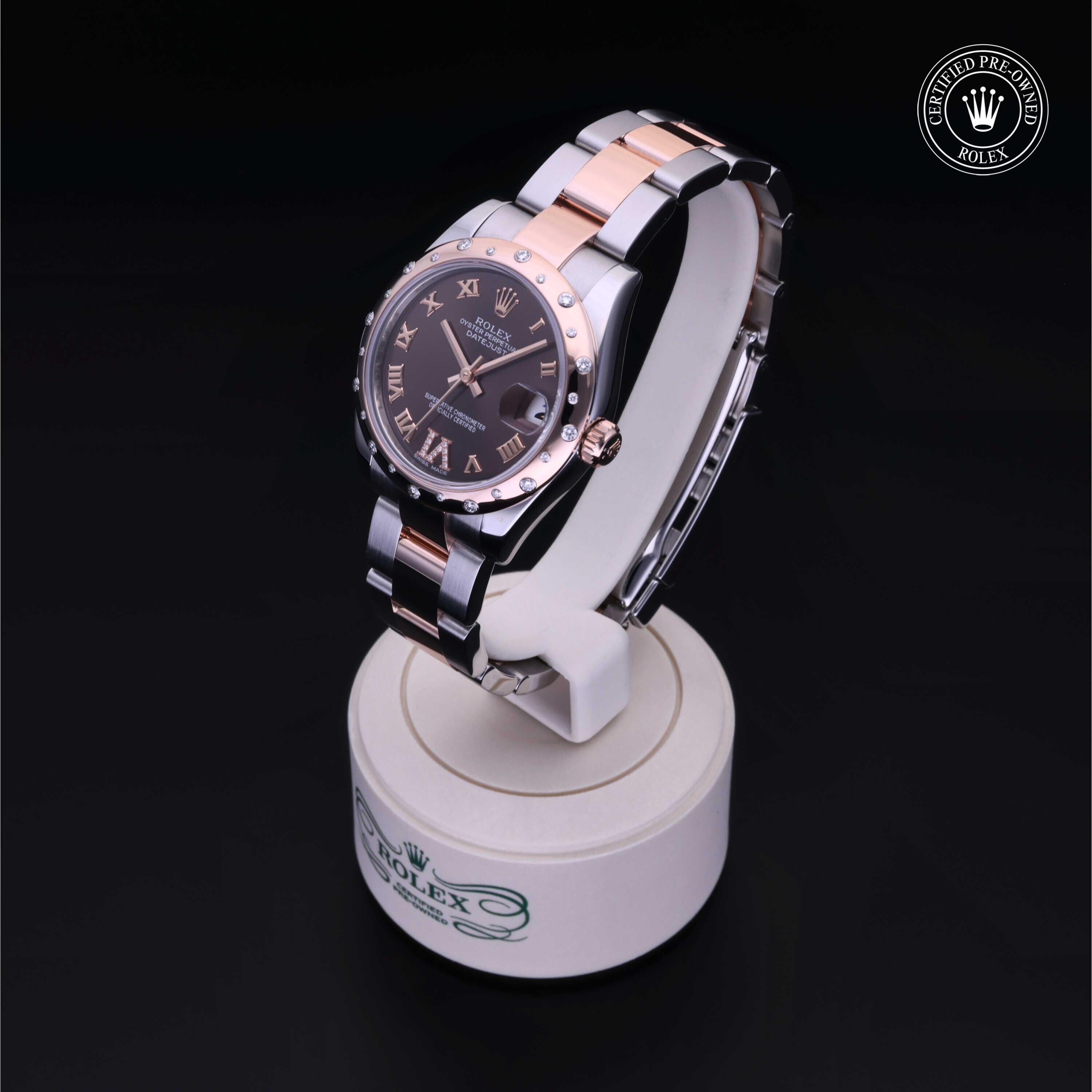 Rolex Certified Pre-owned Lady Datejust M178341-0010 front on black background